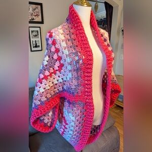 NEW, Crochet granny square cardigan, handmade, Size MED-Large